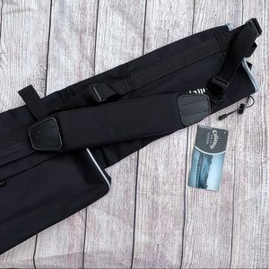 NWT Callaway Golf Pencil Bag in Black with Padded Shoulder Strap Collapsable